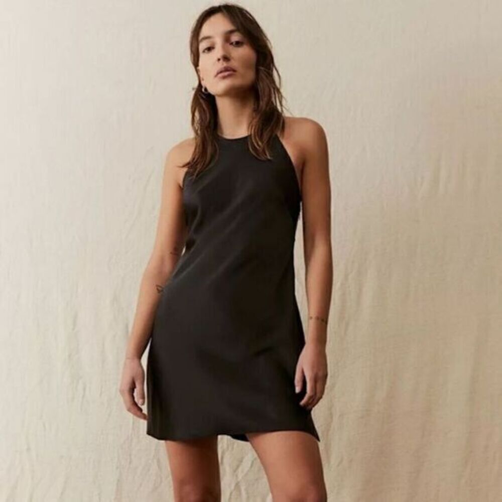 URBAN OUTFITTERS BLACK HALTER MINI DRESS‎
